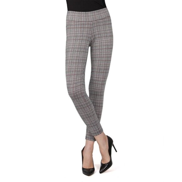Memoi Womens Size S/M Glen Plaid Shaping Slimming Leggings in Black/Red/White - Picture 1 of 9
